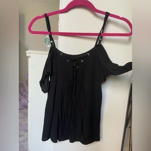 Black Flowy Going out Blouse